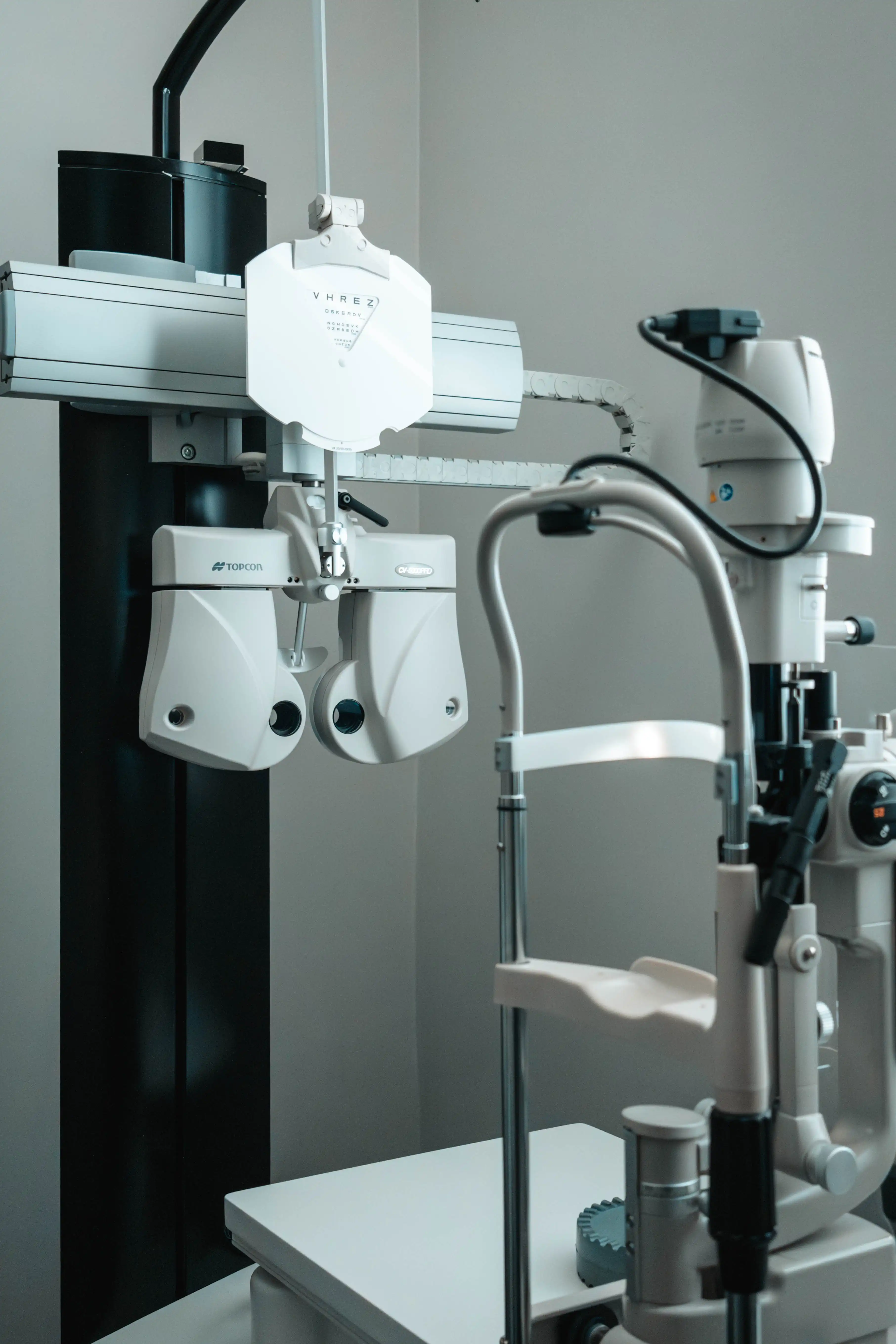 Eye examination with specialist equipment